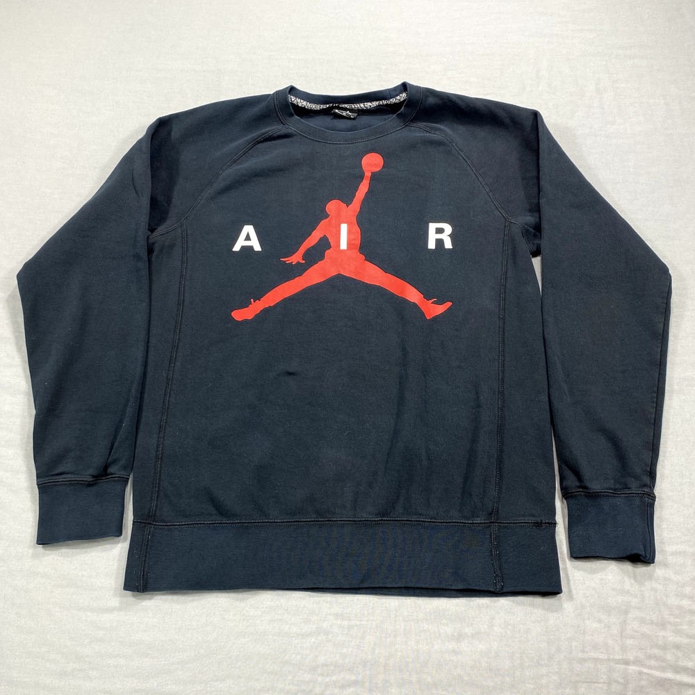 Nike Air Jordan Jumpman Sweatshirt Adult Medium Black Red Crewneck Sweater Mens